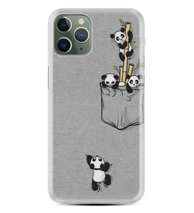 Apple iPhone 11 12 13 14 Pro Max Kılıf Desemli Silikon Pandalar 1798