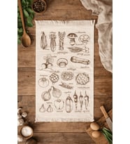 %100 Pamuk Saçaklı Dijital Baskı El&Yüz Havlusu 40x60 cm–Yumuşak Doku,Yüksek Su Emici Mutfak Havlusu (Bej - Kahverengi)