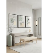 Minimalist Botanik Çizimler 3’lü Ahşap Çerçeveli Tablo Seti