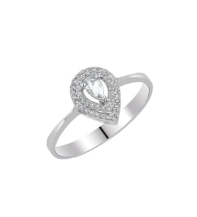 0.13 Karat Pırlantalı Elmas Damla Yüzük PY096