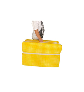 Bebek Yatağı Oyun Parkı Çocuk Yatağı Katlanabilir Sünger Yatak 60x120-4 Cm (sarı Puantiyeli)