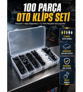 100 Parça Oto Döşeme Klipsi Seti Tampon, Kapı Paneli Ve Plastik Trim Sabitleme Klipsleri