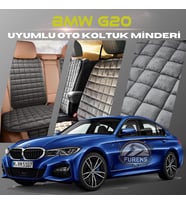 Bmw G20 Antrasit Renk Tay Tüyü Cepli & Terletmez Sırtlı Oto Koltuk Minder Seti - Koltuk Koruma Kılıfı (ÖN & ARKA TAM SET)