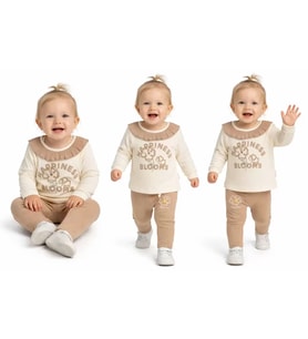 Northcity 6/24 Ay Taytlı Fitilli Penye Bebek Takımı - Antialerjik & ÇİMA Dikişli Güvenli Moda
