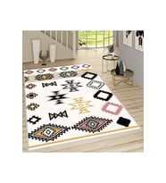 Rovigo Home Dijital Baskı Yıkanabilir Kaymaz Taban Salon Halısı RVG1663  50x80 cm (Beyaz)