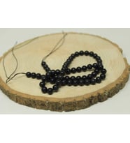 Shungite (Şungit) Taşı YARIM Dizi 6mm (18cm uzunluğundadır)
