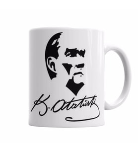 Atatürk Egemenlik Kayıtsız Şartsız Milletindir Kupa Bardak Porselen
