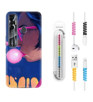 Tecno Spark 6 6 Go 8C 8 Pro 7 7 Pro Kılıf Kablo Koruma Spiral Silikon Sakız ve Kız 1767