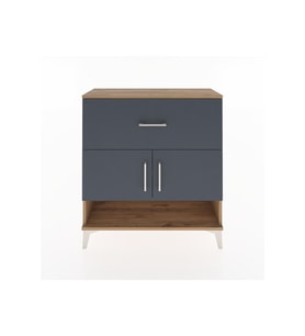 Arges Şifonyer 2 Raflı Tek Çekmeceli 2 Kapaklı 88x30x96 Çam-Antrasit