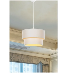 Krem Pasta Avize Kumaş İki Katlı Modern Sarkıt PAV34