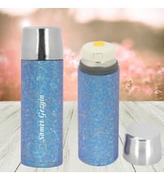 KİŞİYE ÖZEL İSİM BASKILI ÖZEL KUTULU VE HEDİYE ÇANTALI ANTİBAKTERİYEL TİTANYUM TERMOS 500 ML (Lacivert)