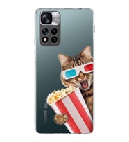 PrintiFy Xiaomi Redmi Note 11 Pro Plus ile Uyumlu 1mm Slim Fit Kedi 1 050b Baskılı Şeffaf  Kılıf