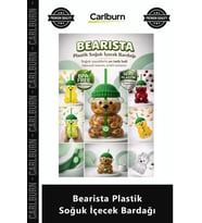 Özel Üretim Ayıcık Tasarım Pipetli Kapaklı Sert Dayanıklı Bearista Plastik Soğuk İçecek Bardağı
