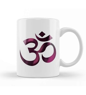 Om Spiritual Symbol Yoga Meditation Kupa Bardak Porselen