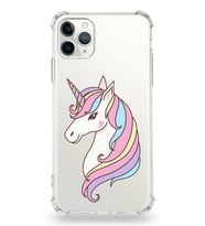 Apple iPhone 11 Pro Max Uyumlu Köşe Korumalı Antişok  Kapak Unicorn Tasarımlı Şeffaf Silikon Kılıf
