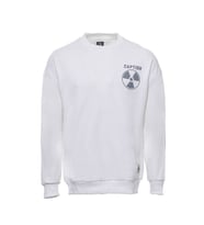 Beyaz Bisiklet Yaka Baskılı Erkek Sweatshirt - Wessi