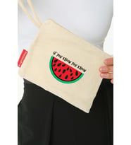 Geleneksel Filistin Yarım Karpuzlu "IF YOU KNOW YOU KNOW" Dijital Baskılı Askılı Kanvas Clutch Fermuarlı EL Çanta 20*15 CM (Krem)