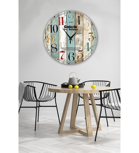 bilge Tasarım retro Duvar Saati 35 x 35 CM (Karışık)