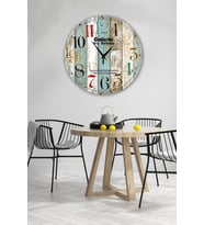 bilge Tasarım retro Duvar Saati 35 x 35 CM (Karışık)