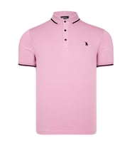 T8586 DEWBERRY ERKEK POLO YAKA T-SHIRT-PEMBE