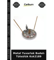 Özel Üretim Dekoratif Hediyelik Ev Aksesuarı Mistik Metal Yuvarlak Budalı Tütsülük