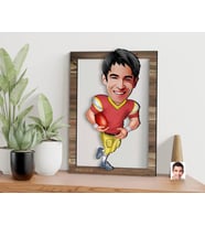 BK Gift Kişiye Özel Erkek Amerikan Futbolcusu Karikatürlü 3D Ahşap Tablo, Sevgiliye Hediye, Arkadaşa Hediye, Yıl Dönümü Hediyesi, Doğum Günü Hediyesi-1