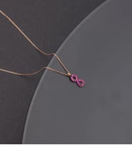 925 Ayar Gümüş Pembe Taşlı Sonsuzluk Kolye