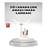 Mey İthalat® Kısılabilir LED Masa Lambası – Kalemlik ve Telefon Standlı, Göz Yormayan Işık