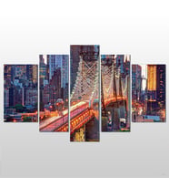 Işıklı Köprü Kanvas Tablo 225x130cm (Karışık)