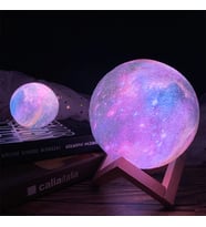 Kişiye Özel Dekoratif Ahşap Ayaklı 3D Galaksi Gece lambası 12cm