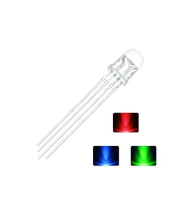 4 Ayaklı Kırmızı Yeşil Mavi 5mm Katot Diyot Üç Renk Led - 5 Adet