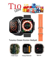 Watch 8 Ultra T10 Ultra Akıllı Saat 49MM 2.09Inç iOS/Android Uyumlu (Siyah)