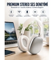 P9 Plus Kablosuz Kulak Üstü Bluetooth Kulaklık Beyaz Yüksek Ses Kaliteli
