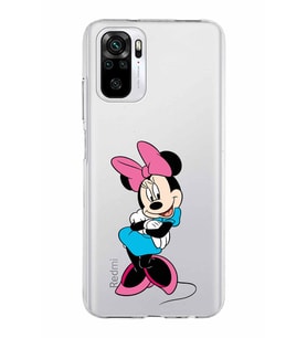 Xiaomi Redmi Note 10s Uyumlu Kapak Minnie Mouse Tasarımlı Şeffaf Silikon Kılıf