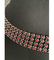 68X4 CM ÇELİK NAZAR BONCUKLU ZİNCİRLİ KADIN KEMER (Siyah)