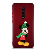 Xiaomi Mi 9T Pro Soft Premier Kapak Mickey Mouse-G Tasarımlı Silikon Kılıf - Mürdüm (Şeffaf)