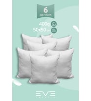 6 Adet Diamant Plus Kare Kırlent Yıkanabilir Antialerjik Silikon Elyaf Yastık 40x40cm 400 gr (Beyaz)