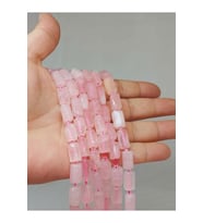 Bileklik Boy Pembe Kuvars Taşı 7x12mm Yarım Dizi (49916) (18CM UZUNLUĞUNDADIR)
