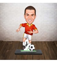 KİŞİYE ÖZEL KARİKATÜR  sarı kırmızı formalı futbolcu 2 BİBLOSU