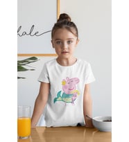 Unisex Peppa Pig Baskılı Çizgi Film Çocuk Tişört (1-12 Yaş)