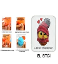 BERELİ BAYKUŞ CEP SOBASI,EL ISITICI,SICAK SU TORBASI PVC  10x9,5cm