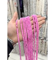 Sedef Taşı Deniz Kabuğu Rondela Kesim 6x2mm Pembe 60cm Dizi