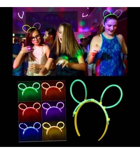 Glow Taç Fosforlu Taç Karışık Renk 12 Adet