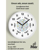 İsme Özel Renkli Dondurmalar Çocuk Odası Duvar Saati Orta Boy 30 cm Beyaz Camlı Sessiz