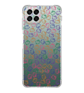 Samsung Galaxy M33  Köşe Korumalı Antişok Kapak Hello Kitty Tasarımlı Şeffaf  Kılıf