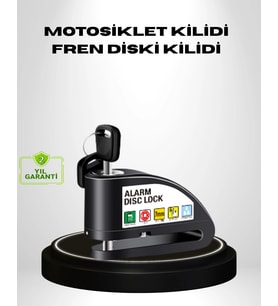 Titreşim Sensörlü Alarmlı Motosiklet Disk Kilidi 14mm Çelik Çift Kilitleme