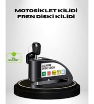 Titreşim Sensörlü Alarmlı Motosiklet Disk Kilidi 14mm Çelik Çift Kilitleme