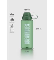 Renga Ege Yazı Desenli 1000 ml Tritan Matara 912141 Fuşya (Yeşil)