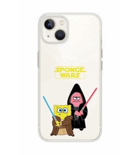 Iphone 14 Plus Uyumlu Sunger Bob Star Wars Desenli Şeffaf Telefon Kılıfı