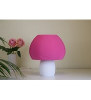 PETİ MODERN MANTAR ABAJUR (Pembe-Beyaz)